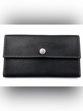 Vintage Harley-Davidson Leather Wallet Biker Black